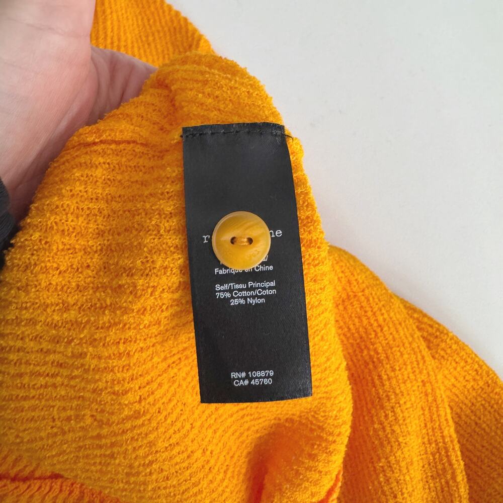 Rag & Bone Yellow Orange Pointelle Knit Soleil Cropped Cardigan Sweater Size L - Picture 7 of 7
